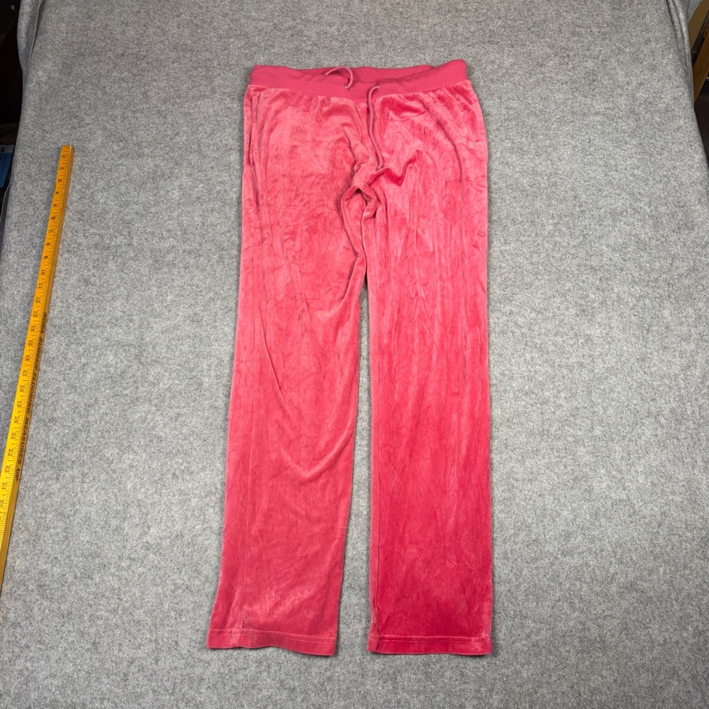 Tracksuit Pink Velour Drawstring Pants Y2K Style XL